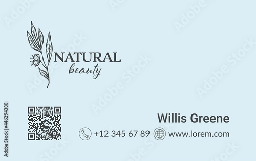 Natural beauty, business card of salon or shop