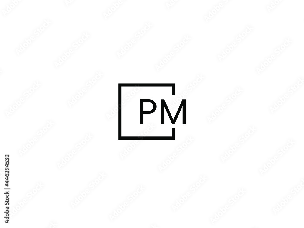 Obraz premium PM Letter Initial Logo Design Vector Illustration 