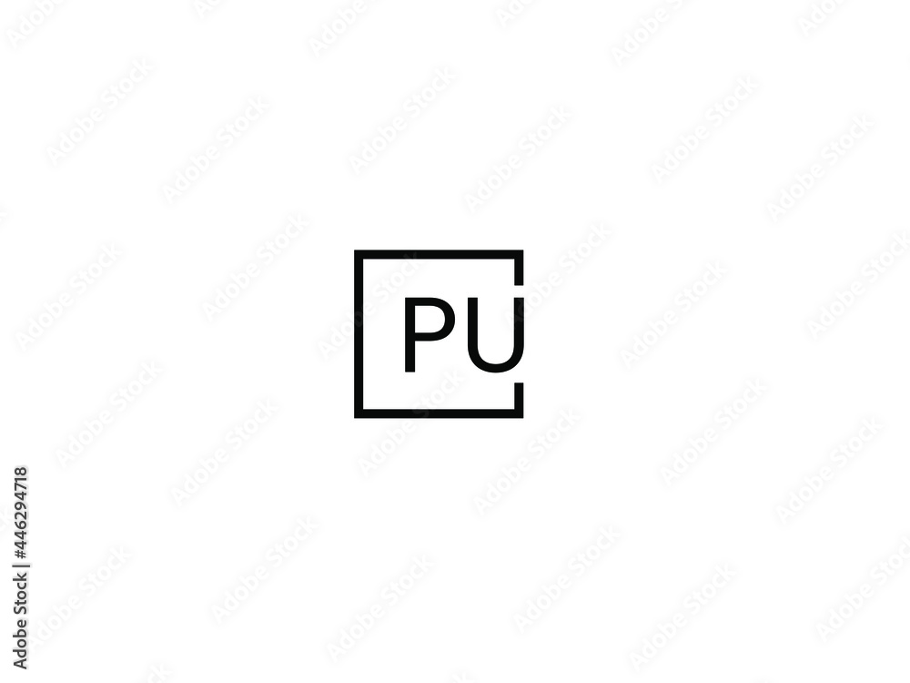 Obraz premium PU Letter Initial Logo Design Vector Illustration 