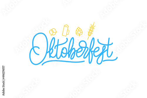 Oktoberfest lettering design. Germany beer festival vector text