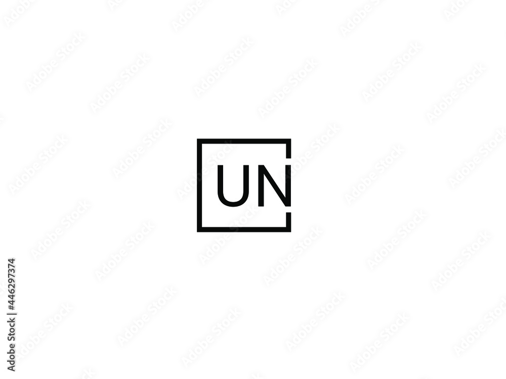 Obraz premium UN Letter Initial Logo Design Vector Illustration