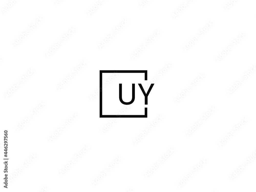 Obraz premium UY Letter Initial Logo Design Vector Illustration