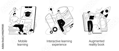 Interactive learning abstract concept vector illustrations.