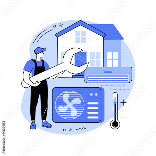 Air conditioning abstract concept vector illustration.