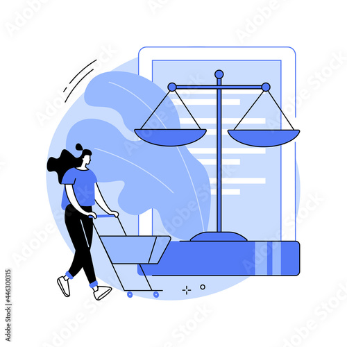 Consumer law abstract concept vector illustration.
