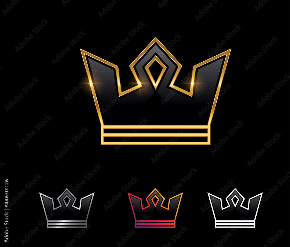 Golden Royal Crown Vector Sign Golden Royal Crown Vector Sign