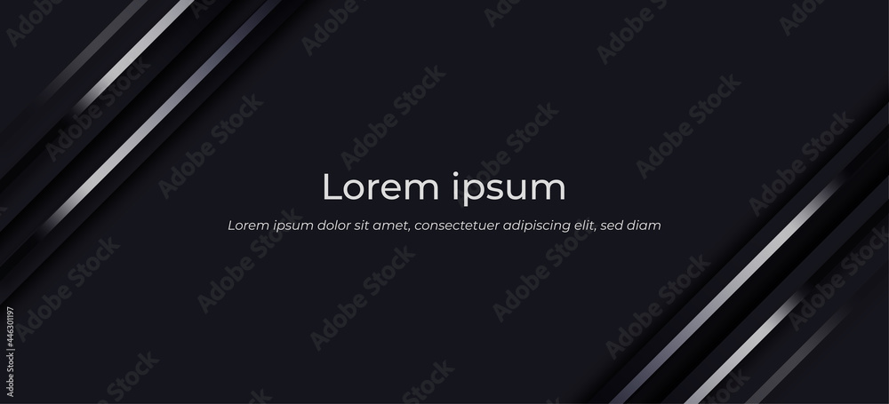 Fototapeta premium Stylish Black background with grey gradient lines