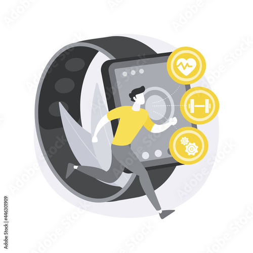 Healthcare trackers wearables and sensors abstract concept vector illustration.