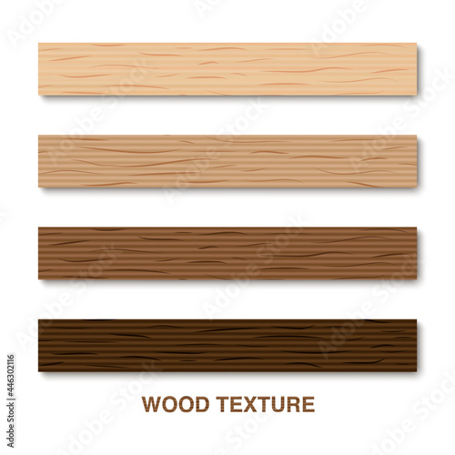 Wood texture isolated on white background, vector illustration