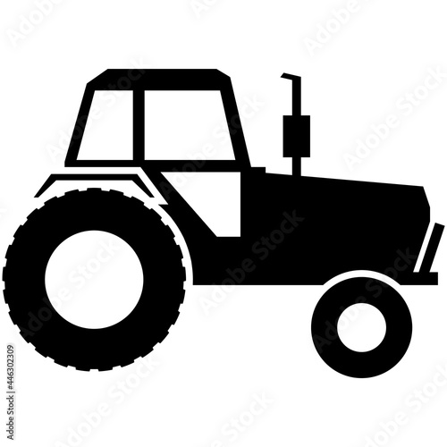 Tractor silhouette farm field machine vector icon