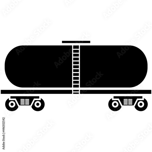 Oil tanker, car cistern petrol gas fuel silhouette vector icon
