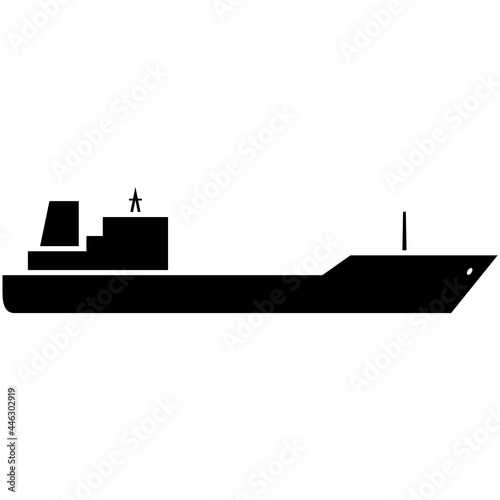 Oil ship tanker vector cargo vessel silhouette on white