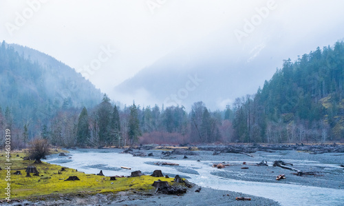 Mountain River at Night