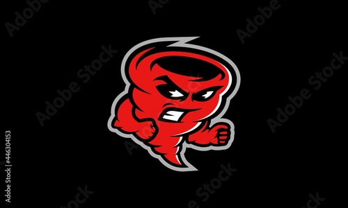 Tornado Hurricane sports vector mascot logo design	

