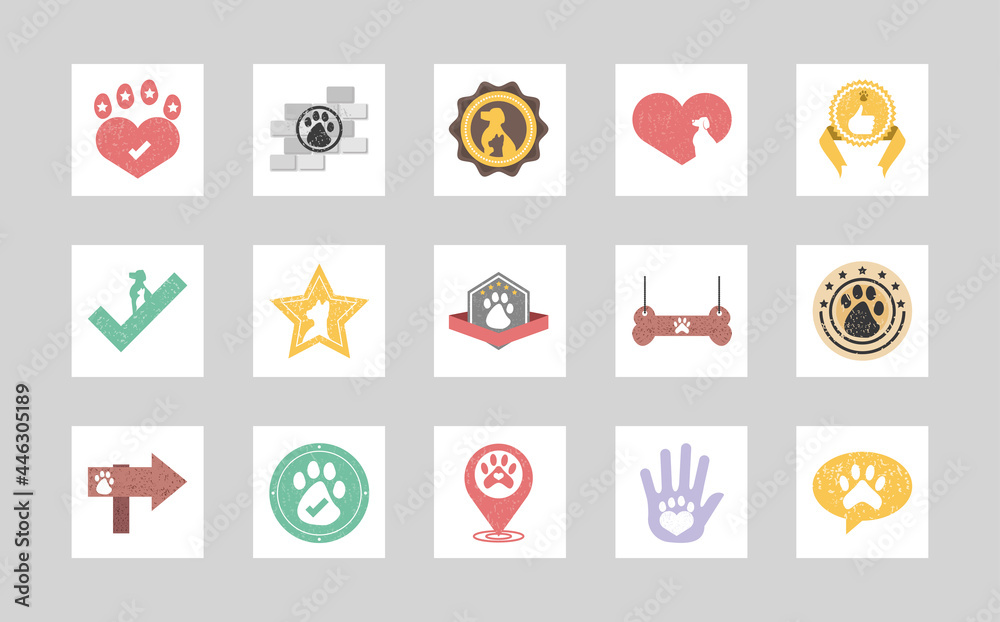 Fototapeta premium pets badges set