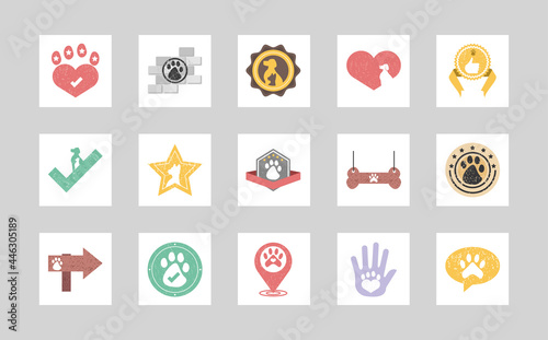 pets badges set