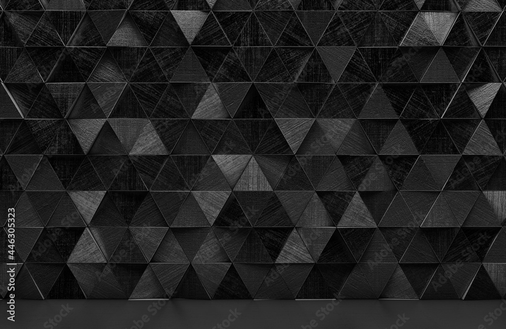 Black triangular abstract background, Grunge surface, 3d Rendering Black triangular abstract background, Grunge surface, 3d Rendering