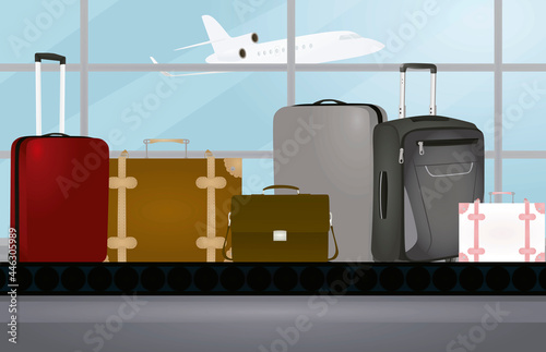 Airport luggage line. vector illustration