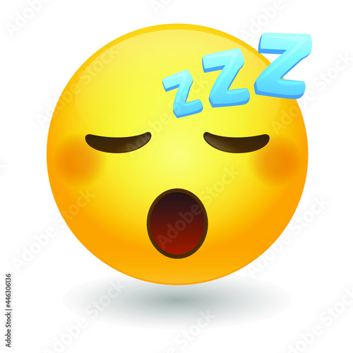 Sleeping Face Emoji Icon Illustration. Sleep Night Vector Symbol Emoticon Design Vector.
