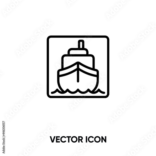 Seaport vector icon. Modern, simple flat vector illustration for website or mobile app.Ship and boat symbol, logo illustration. Pixel perfect vector graphics	