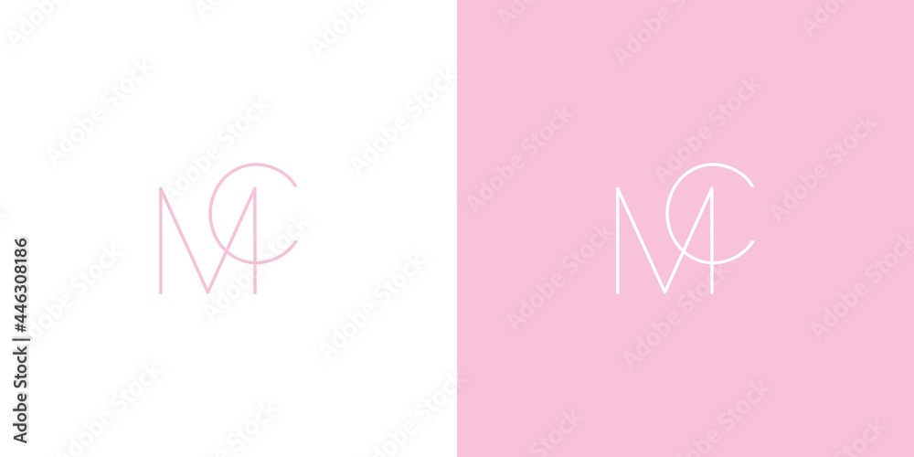 Minimalist and luxurious initial MC lettering logo Minimalist and luxurious initial MC lettering logo