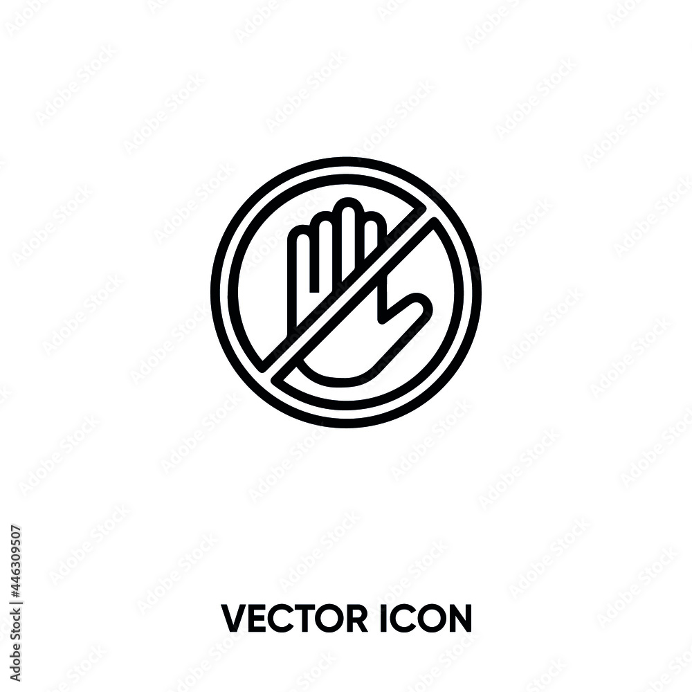 No touch vector icon. Modern, simple flat vector illustration for website or mobile app.Touch and hand symbol, logo illustration. Pixel perfect vector graphics No touch vector icon. Modern, simple flat vector illustration for website or mobile app.Touch and hand symbol, logo illustration. Pixel perfect vector graphics