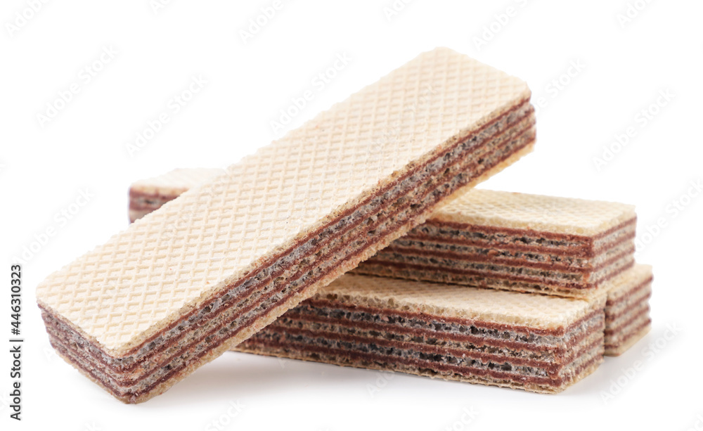 Chocolate wafers on a white background. Isolated Chocolate wafers on a white background. Isolated