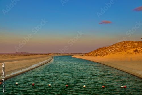 California Aqueduct During a Beautiful Sunset Taken in the Antelope Valley