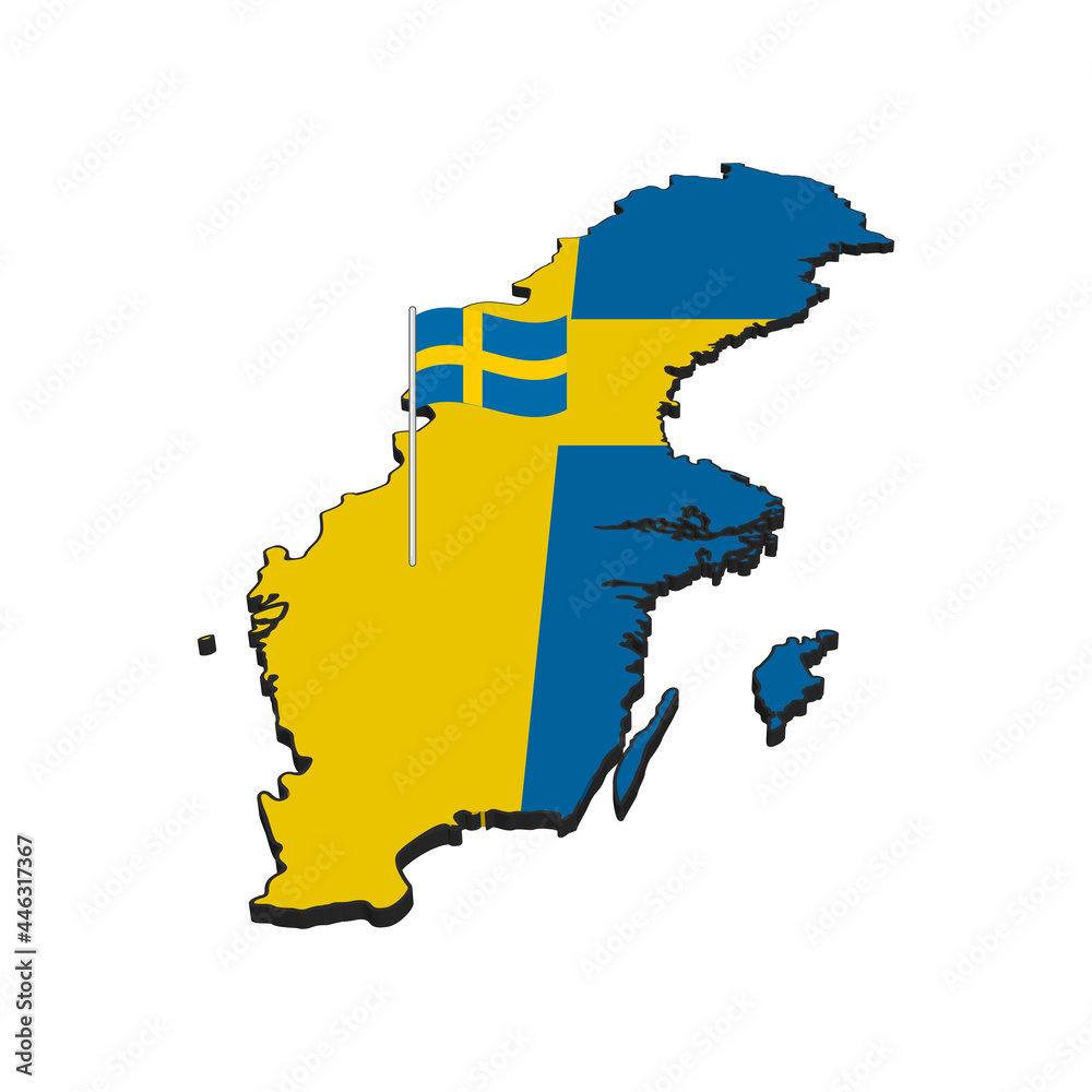 Obraz premium Sweden map 3d vector graphics