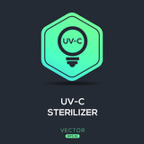 Creative (UV-C sterilizer) Icon ,Vector sign.