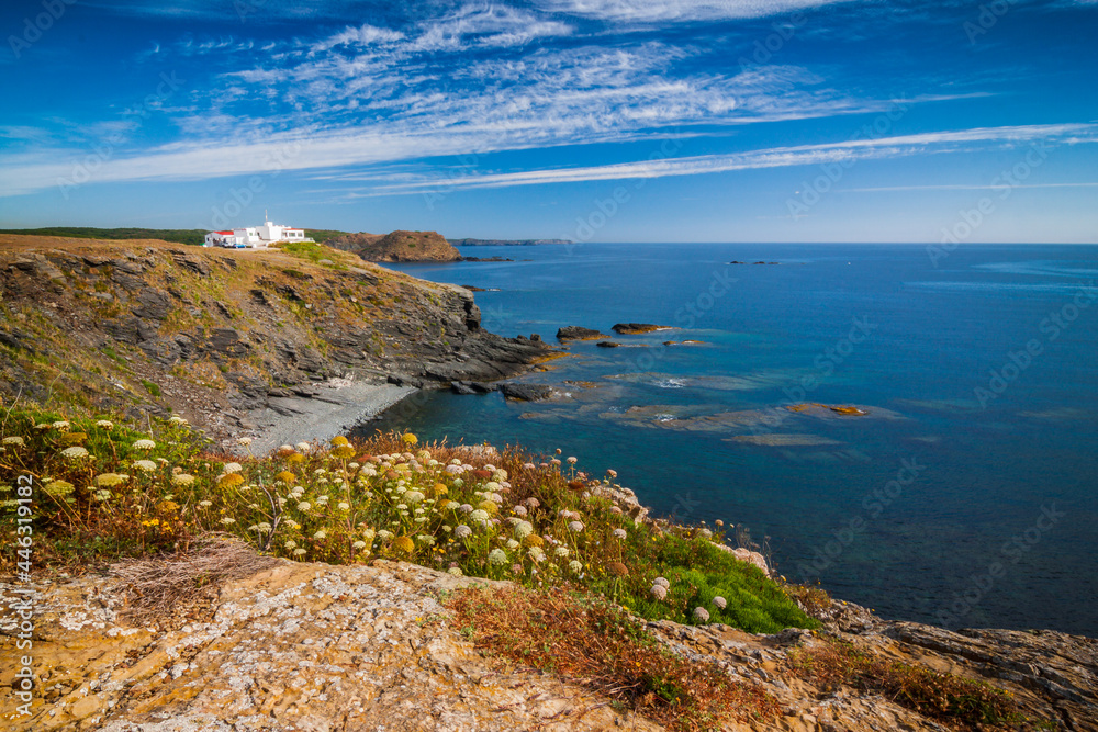 Views of the coast of Menorca with blue sky