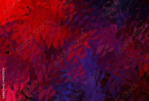 Dark Pink, Red vector elegant pattern with leaves. © smaria2015