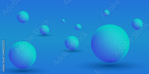 Abstract 3d sphere shape blue background. Modern background design