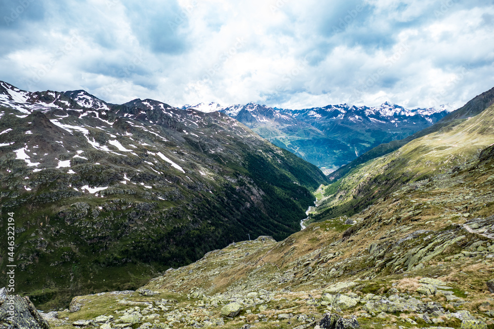 beautiful summer scenery in otztal alps in austria