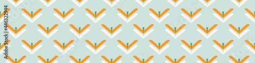 Summer tropical chevron seamless border pattern. Bright retro zig zag banner edge. Fun gender neutral gift wrap masking taper decor washi ribbon trim in vector.