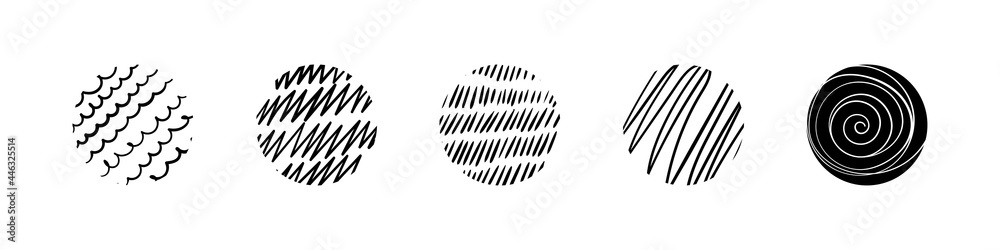 Round curve background in scribble doodle style vector texture illustration, graphic line style illustration. Round curve background in scribble doodle style vector texture illustration, graphic line style illustration.