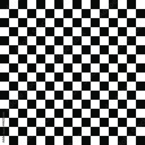 White and black checkerboard pattern background. Check pattern designs for decorating wallpaper. Vector background.