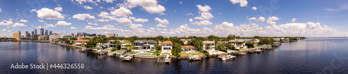 Aerial panorama of luxury homes Davis Island Tampa FL USA