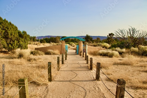 Hiking Trail Landscape In California Desert During Sunset