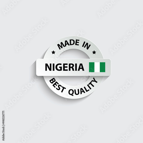 made in Nigeria vector stamp. badge with Nigeria flag	