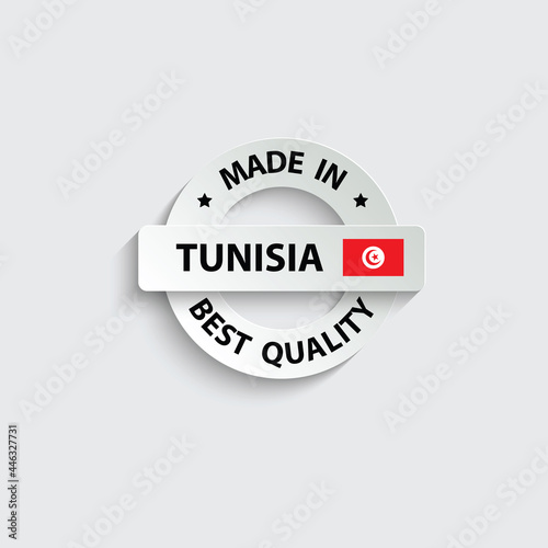 made in Tunisia vector stamp. badge with Tunisia flag	