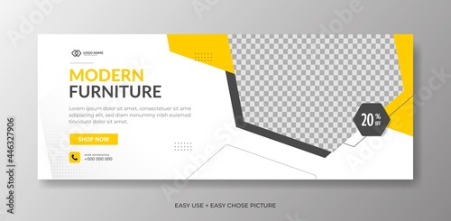 Modern furniture web banner template