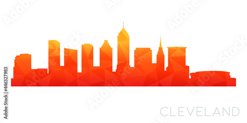 Cleveland, OH, USA Low Poly Skyline Clip Art City Design. Geometric Polygon Graphic Horizon Icon. Vector Illustration Symbol.