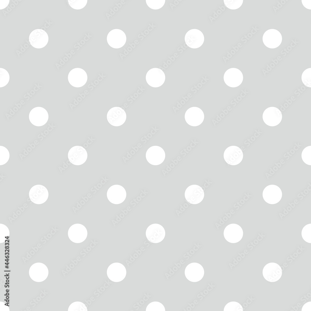 Seamless white and grey vector pattern or tile background with small polka dots