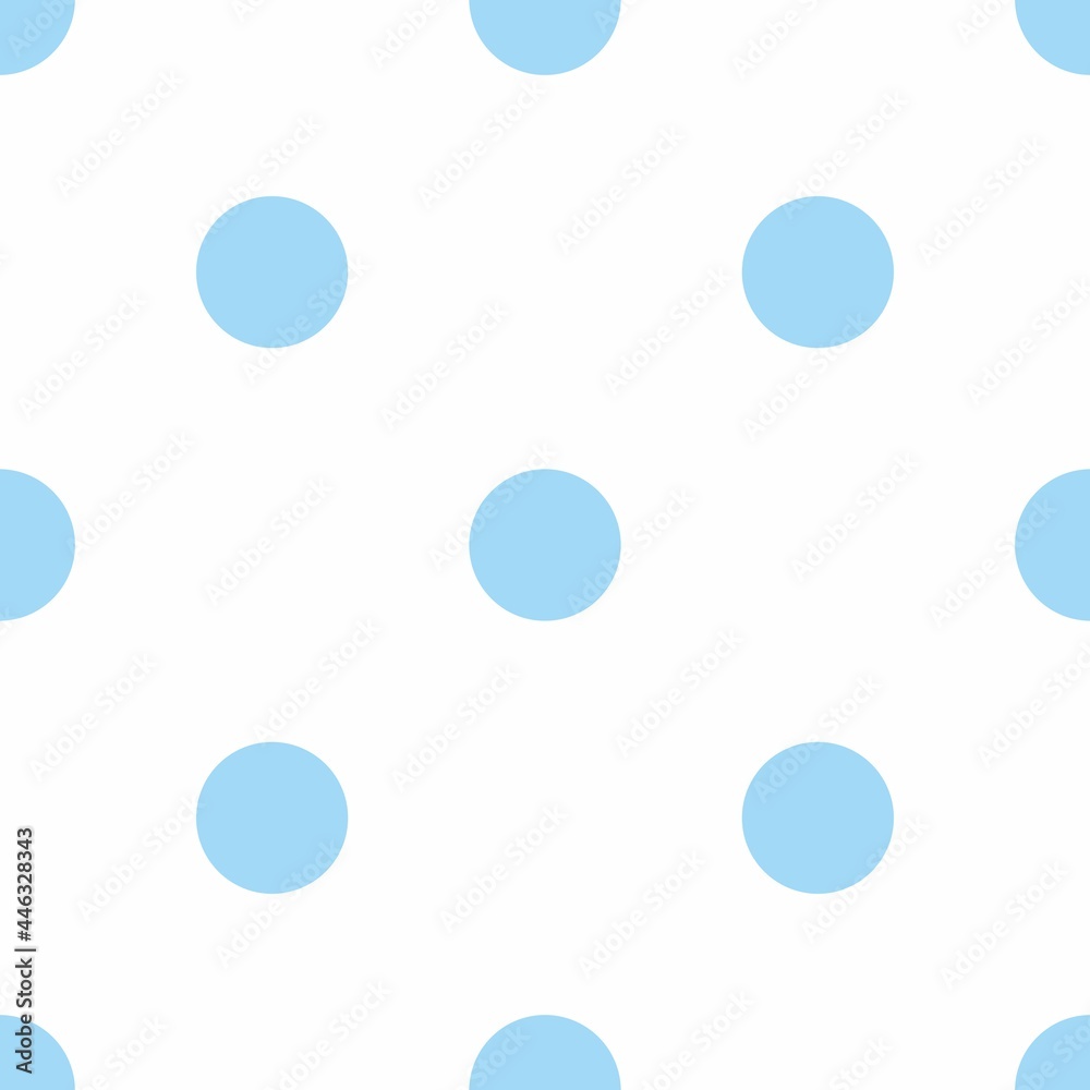 Seamless vector pattern, texture or background with cool blue polka dots on white background for web design, desktop wallpaper, winter blog, website or invitation card
