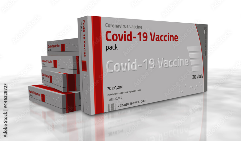 Covid-19 Vaccine pack 3d illustration Covid-19 Vaccine pack 3d illustration