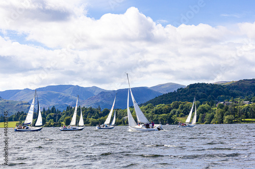 The English Lake District - Sailing on Ullswater on a breezy day, Cumbria UK