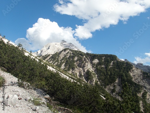 landscape od italian dolomites in south tirol arounf monte antelao photo