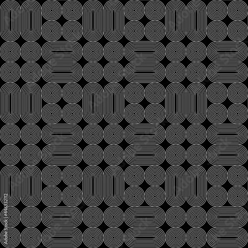 Fototapeta Naklejka Na Ścianę i Meble -  seamless geometric white line vector pattern on black background