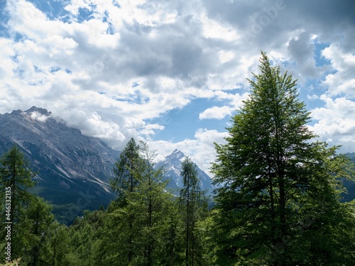 landscape od italian dolomites in south tirol arounf monte antelao